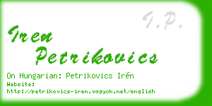iren petrikovics business card
